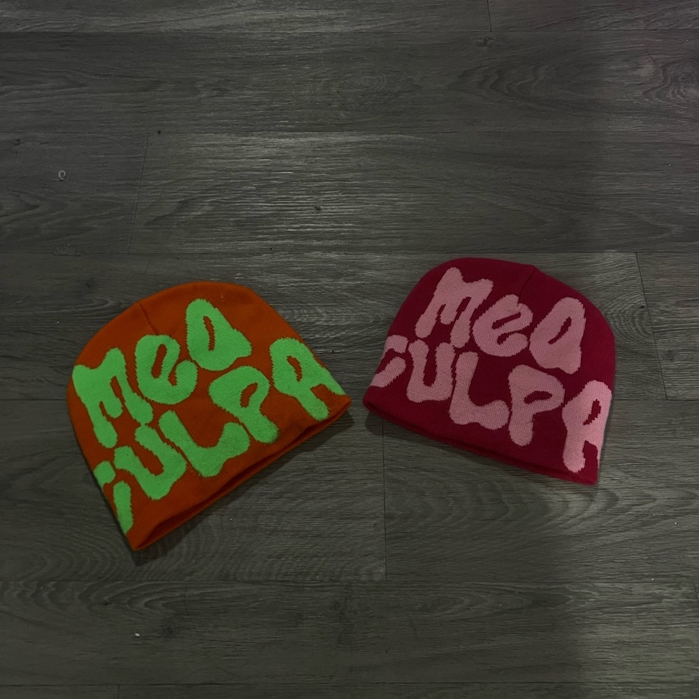 Mea Culpa beanies (can be sold together or separately)
